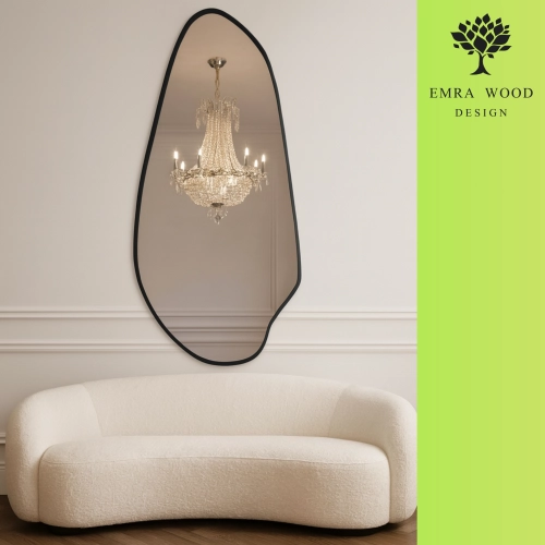 Lustro o nieregularnym kształcie w ramie mdf - JASPIS W RAMIE